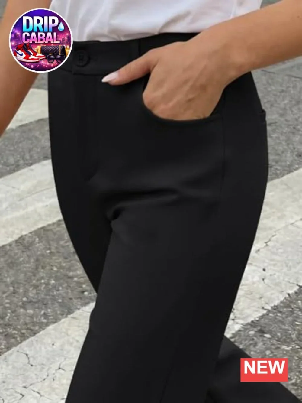 Wide Leg High Waisted Work Pants with Pockets